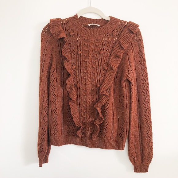 Sezane Sweaters - Sezane X Manoush Marva Merino Wool Ruffle Sweater